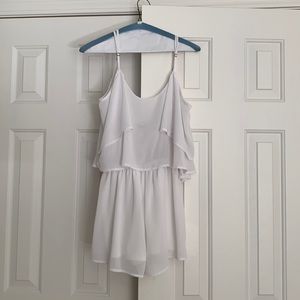 Show Me Your MuMu white shorts romper, adjustable thin straps, size Medium
